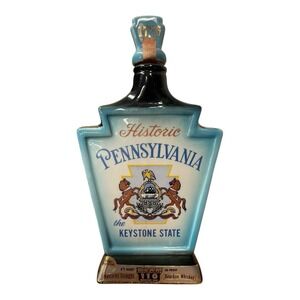 1967 Jim Beam Historic Pennsylvania Decanter Keystone State 1776 Vintage
